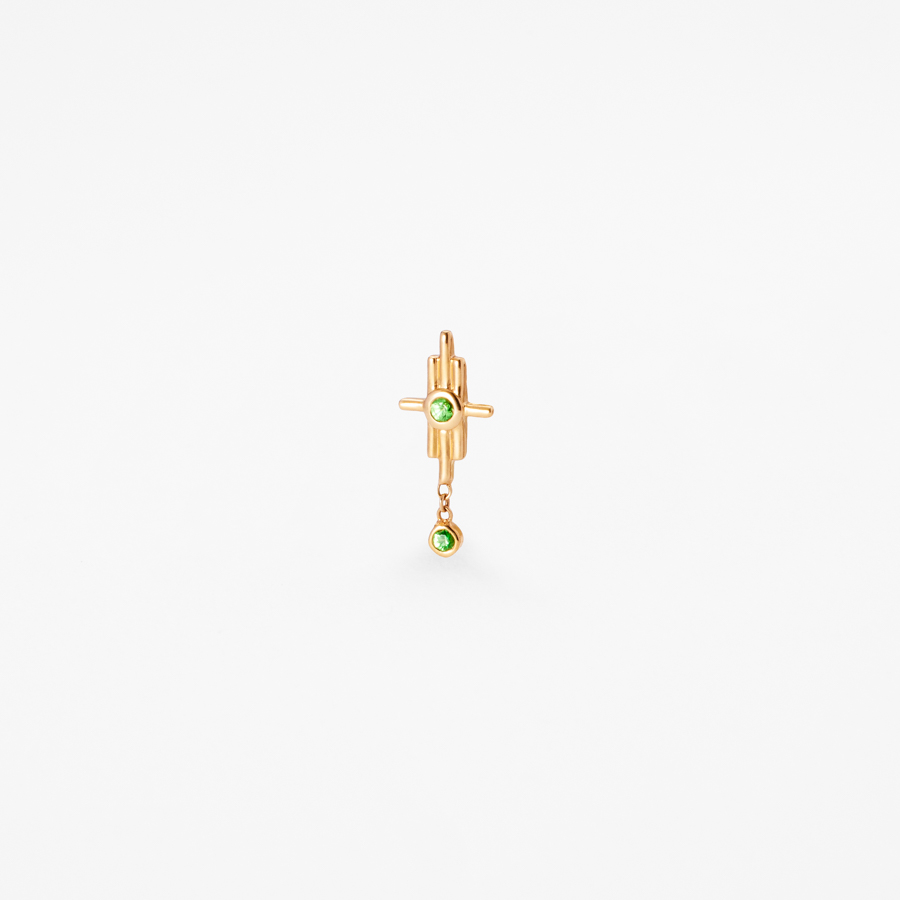SO...DECO TINY DROPS TSAVORITE single earring